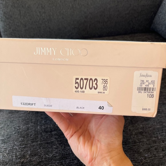 Jimmy Choo Black Suede Drift Cutout Booties - Picture 8 of 9